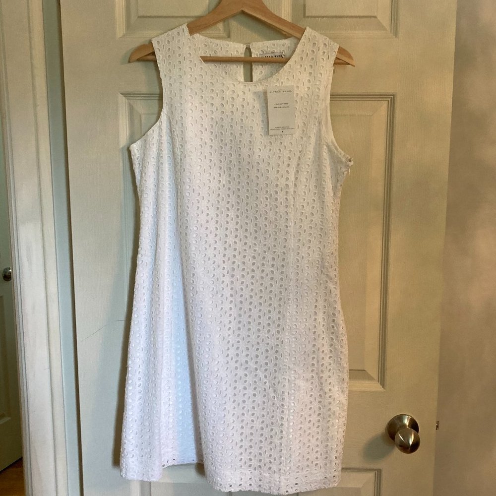 Alfred Sung White Eyelet Shift Dress - NWT